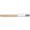 Stylo-bille bic 4 couleurs wood pointe moyenne 1mm boite 12 unites