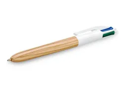 Stylo-bille bic 4 couleurs wood pointe moyenne 1mm boite 12 unites