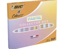 Stylo-bille bic 4 couleurs pointe moyenne 1mm retractable coffret collector coloris pastel assortis 9
