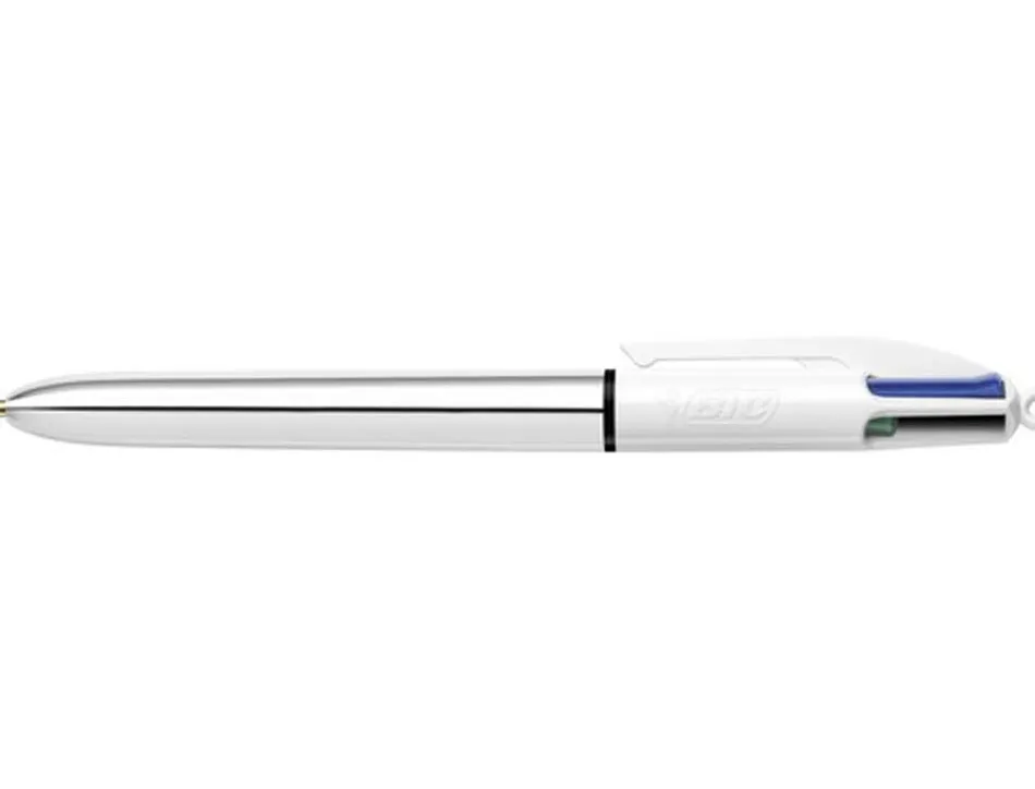 Stylo-bille bic 4 couleurs pointe moyenne encre classiquerétractable rechargeable 4 couleurs shine