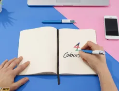 Stylo-bille bic 4 couleurs retractable rechargeable pointe moyenne encre classique couleurs standard