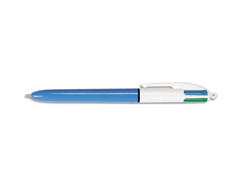 Stylo-bille bic 4 couleurs retractable rechargeable pointe moyenne encre classique couleurs standard