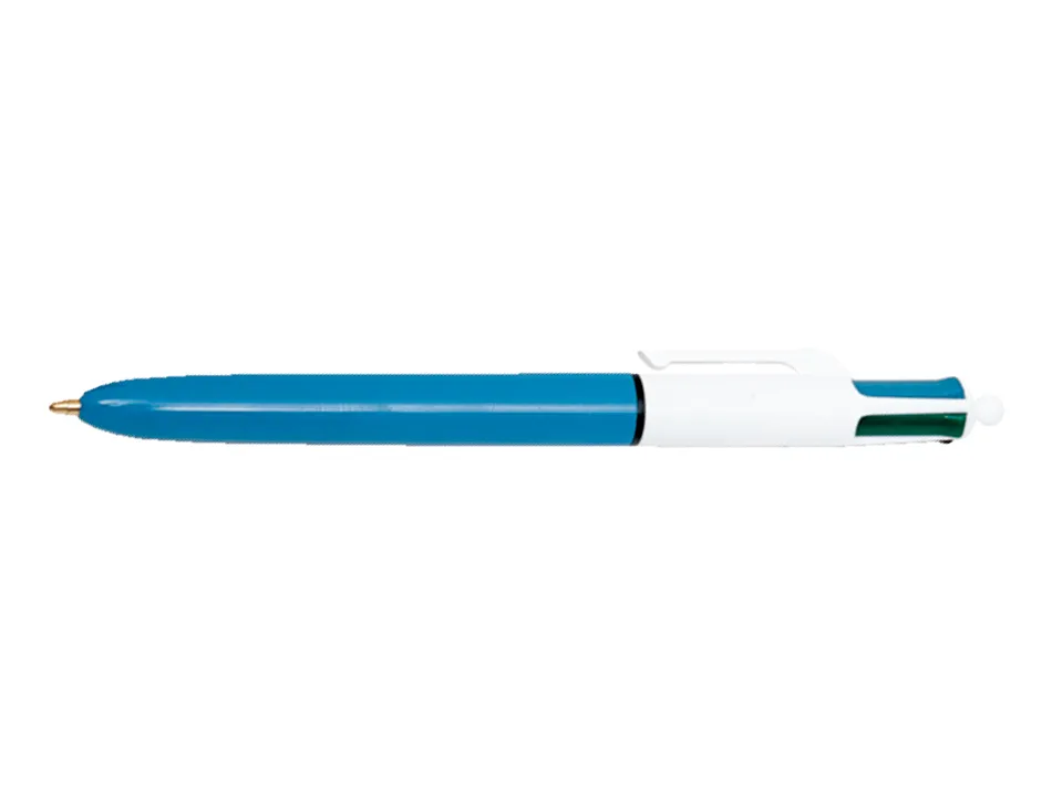 Stylo-bille bic 4 couleurs retractable rechargeable pointe moyenne encre classique couleurs standard