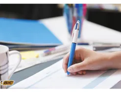 Stylo-bille bic 4 couleurs retractable rechargeable pointe moyenne encre classique couleurs standard