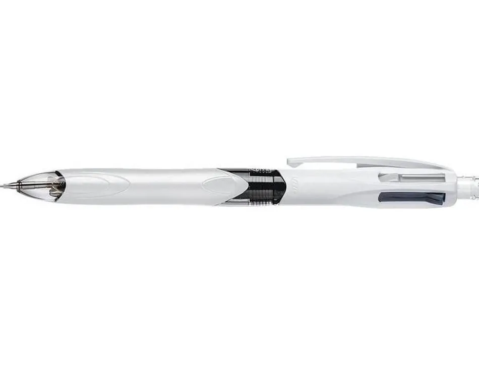 Stylo-bille bic 4 couleurs 3+1hb pointe moyenne 1mm bleu noir rouge rechargeable grip porte-mine et 2 mines hb 0.7mm