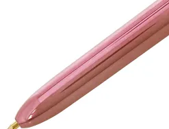 Stylo-bille bic 4 couleurs shine retractable rechargeable pointe moyenne 1mm corps blanc/or rose