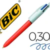 Stylo-bille bic 4 couleurs pointe fine encre classique rétractable rechargeable 4 couleurs standard