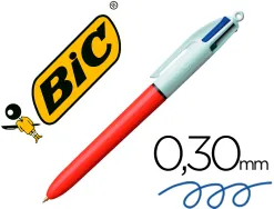 Stylo-bille bic 4 couleurs pointe fine encre classique rétractable rechargeable 4 couleurs standard