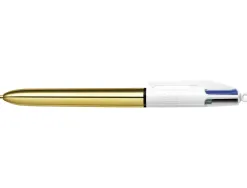Stylo-bille bic 4 couleurs shine pointe 1mm écriture moyenne corps doré métallisé brillant