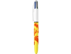 Stylo-bille bic 4 couleurs classiques pointe moyenne 1mm retractable rechargeable corps effet velours coffret 3