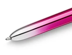 Stylo-bille bic 4 couleurs smooth corps metallique coloris rose pointe moyenne 1mm retractable encre