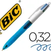 Stylo-bille bic 4 couleurs grip pro pointe moyenne encre classique rétractable rechargeable 4 couleurs