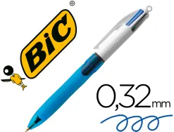 Stylo-bille bic 4 couleurs grip pro pointe moyenne encre classique rétractable rechargeable 4 couleurs