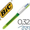 Stylo-bille bic 4 couleurs pointe moyenne encre classiquerétractable rechargeable 4 couleurs fluo