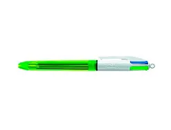 Stylo-bille bic 4 couleurs pointe moyenne encre classiquerétractable rechargeable 4 couleurs fluo