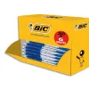 Stylo-bille bic atlantis classic retractable pointe moyenne 1,0mm bleu boite 30+6