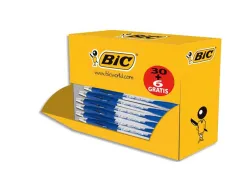 Stylo-bille bic atlantis classic retractable pointe moyenne 1,0mm bleu boite 30+6