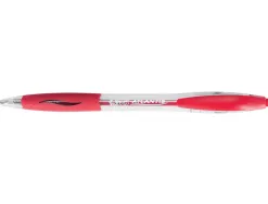 Stylo-bille bic atlantis écriture moyenne 0.5mm encre douce bille réctractable corps cristal clip grip préhension rouge