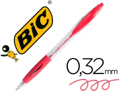 Stylo-bille bic atlantis écriture moyenne 0.5mm encre douce bille réctractable corps cristal clip grip préhension rouge