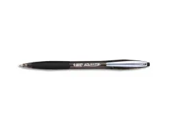 Stylo-bille bic atlantis premium soft écriture moyenne 0.5mm rétractable encre extra douce coloris noir