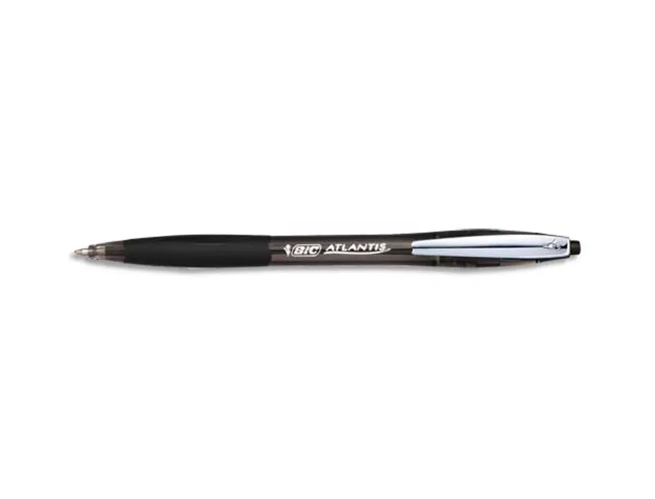 Stylo-bille bic atlantis premium soft écriture moyenne 0.5mm rétractable encre extra douce coloris noir