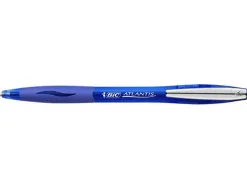 Stylo-bille bic atlantis premium soft écriture moyenne 0.5mm rétractable encre extra douce coloris bleu