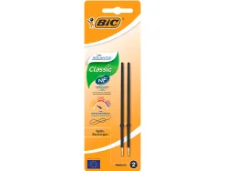 Stylo-bille bic atlantis soft pointe moyenne 1,0mm blister de 2 recharges noir