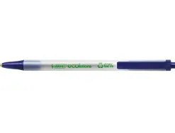 Stylo-bille bic écolutions clic stic recyclé écriture moyenne 0.5mm encre douce rétractable coloris bleu