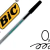 Stylo-bille bic écolutions round écriture moyenne 0.5mm encre classique recyclée économique corps fin léger coloris noir