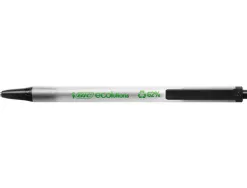 Stylo-bille bic écolutions clic stic recyclé écriture moyenne 0.5mm encre douce rétractable coloris noir