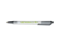 Stylo-bille bic écolutions clic stic recyclé écriture moyenne 0.5mm encre douce rétractable coloris noir