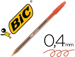 Stylo-bille bic cristal écriture moyenne 0.5mm encre classique bille indéformable capuchon couleur encre rouge