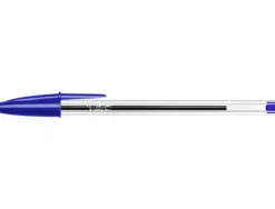 Stylo-bille bic cristal écriture moyenne 0.5mm encre classique bleue bille indéformable pack écomonique 100 unités