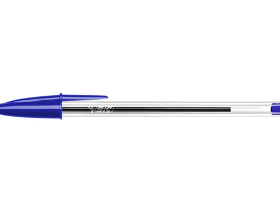 Stylo-bille bic cristal écriture moyenne 0.5mm encre classique bleue bille indéformable pack écomonique 100 unités
