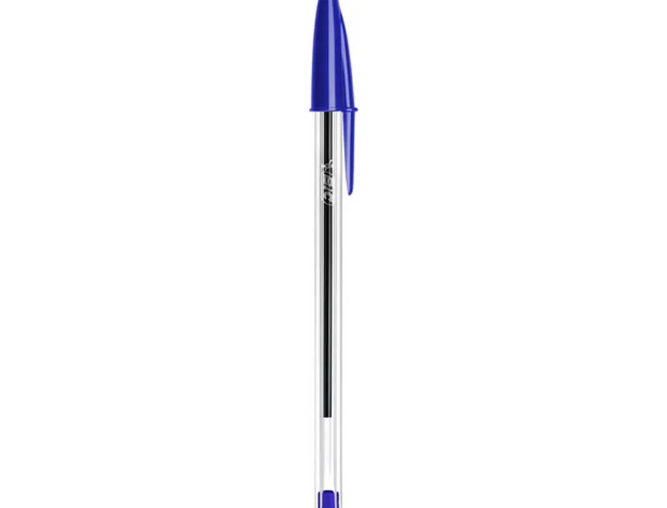 Stylo-bille bic cristal écriture moyenne 0.5mm encre classique bleue bille indéformable pack écomonique 100 unités