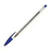 Stylo-bille bic cristal écriture moyenne 0.5mm encre classique bille indéformable capuchon couleur encre bleu