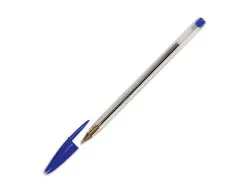 Stylo-bille bic cristal écriture moyenne 0.5mm encre classique bille indéformable capuchon couleur encre bleu