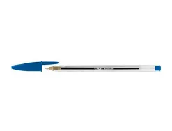 Stylo-bille bic cristal écriture moyenne 0.5mm encre classique bille indéformable capuchon couleur encre bleu