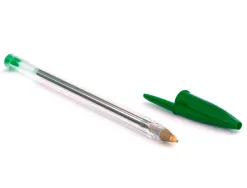 Stylo-bille bic cristal écriture moyenne 0.5mm encre classique bille indéformable capuchon couleur encre vert