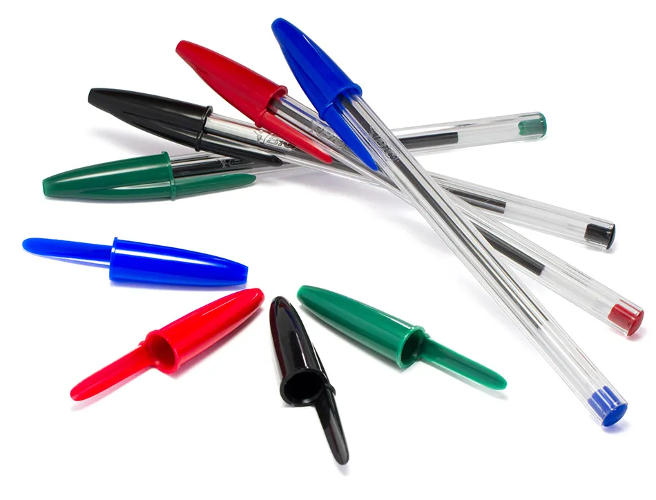 Stylo-bille bic cristal écriture moyenne 0.5mm encre classique bille indéformable capuchon couleur encre vert
