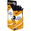 Stylo-bille bic cristal écriture fine 0.4mm encre classique bille indéformable capuchon couleur encre noir