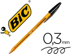 Stylo-bille bic cristal écriture fine 0.4mm encre classique bille indéformable capuchon couleur encre noir