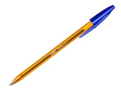 Stylo-bille bic cristal écriture fine 0.4mm encre classique bille indéformable capuchon couleur encre bleu