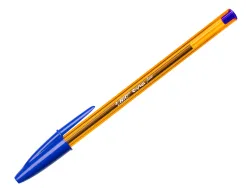 Stylo-bille bic cristal écriture fine 0.4mm encre classique bille indéformable capuchon couleur encre bleu