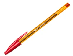 Stylo-bille bic cristal écriture fine 0.4mm encre classique bille indéformable capuchon couleur encre rouge