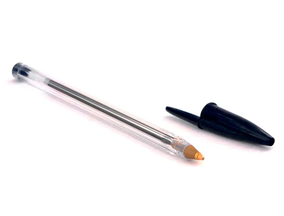Stylo-bille bic cristal écriture moyenne 0.5mm encre classique bille indéformable capuchon couleur encre noir