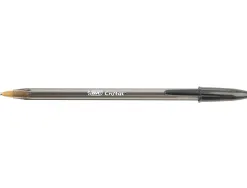 Stylo-bille bic cristal écriture moyenne 0.5mm encre classique bille indéformable capuchon couleur encre noir
