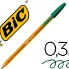 Stylo-bille bic cristal écriture fine 0.4mm encre classique bille indéformable capuchon couleur encre vert