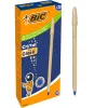 Stylo-bille bic cristal original glace pointe moyenne 1,0mm encre bleue classique capuchon coloris or
