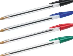 Stylo-bille bic cristal original pointe moyenne 1mm coloris assortis etui carton 10